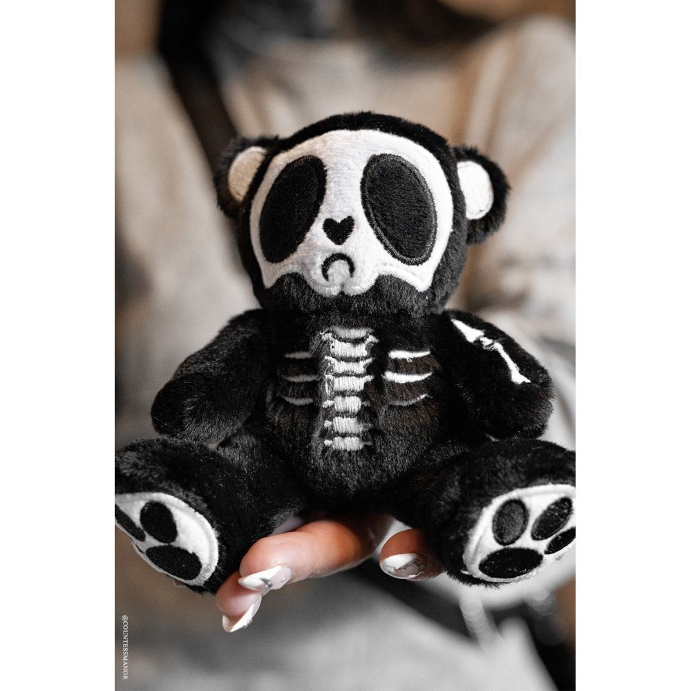 Vampire Freaks - Grumpy Bones Bear Plush 3DSchlÃ¼sselbund - Schwarz/WeiÃŸ
